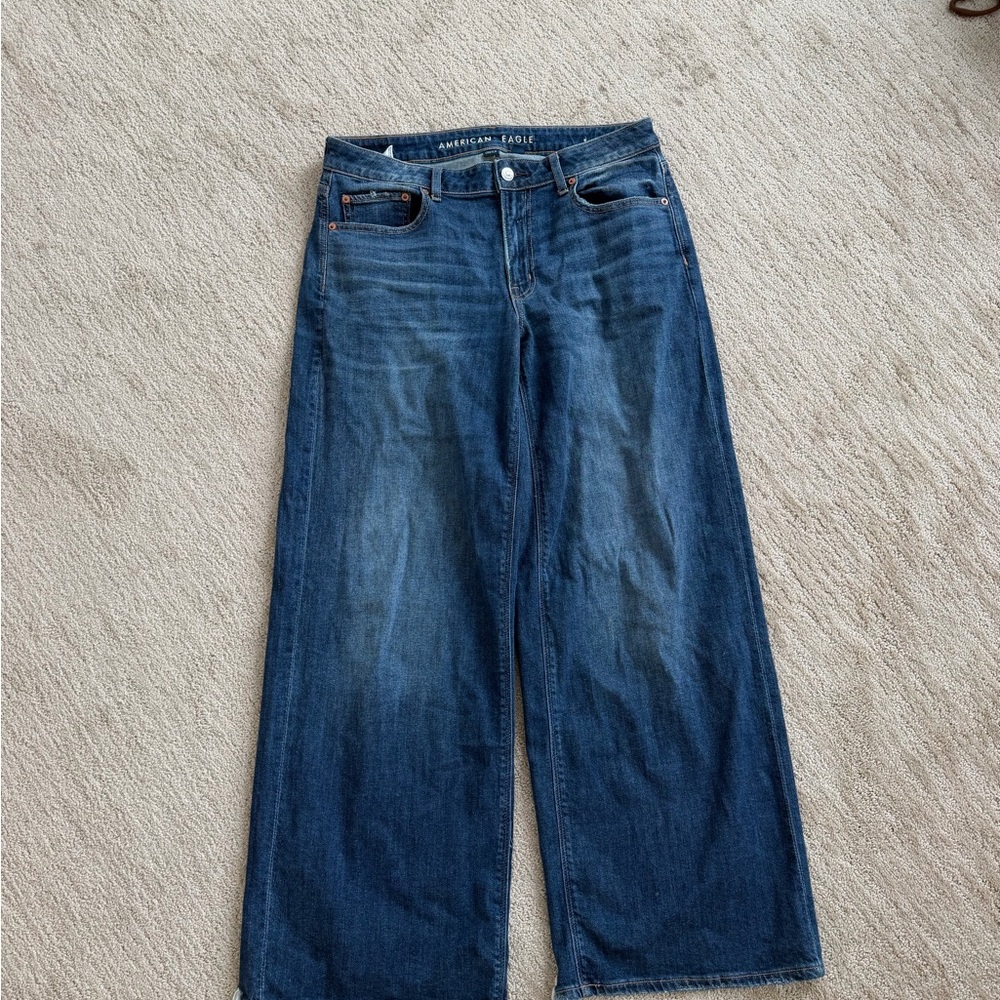 American Eagle Outfitters Men’s Relaxed Wide-Leg Jeans - Indigo Blue